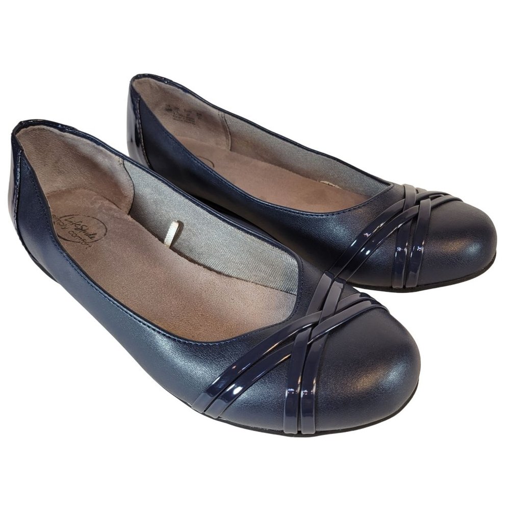 Life‎ Stride Women's Size 10W Blue Flats Shoes Simply Comfort